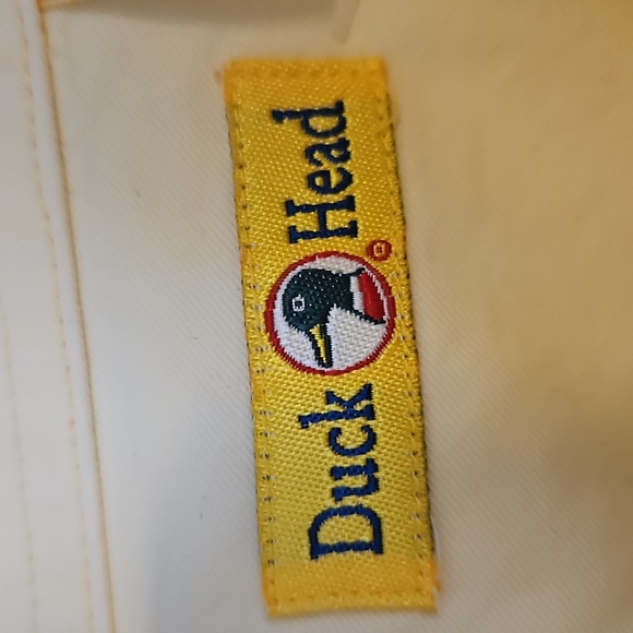 Vintage Duck Head Button Down Shirt Men Size Short Sleeve Large Yellow - Picture 3 of 6